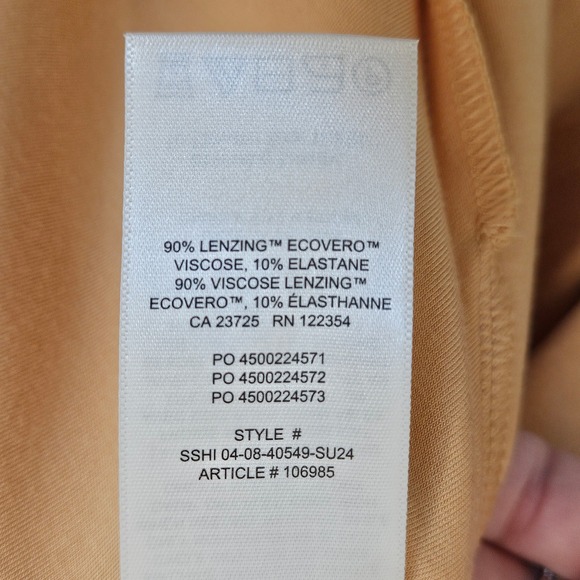 Wilfred Aritzia Fortune Side Tie Midi Dress Apricot Yellow Short Sleeve Slit Med - Picture 9 of 16